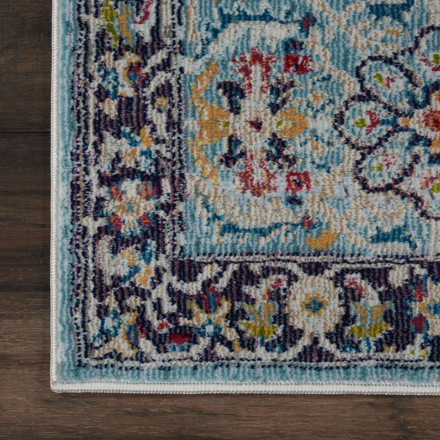 Nourison Home Ankara Global ANR14 Teal Multicolor  Traditional Machinemade Rug