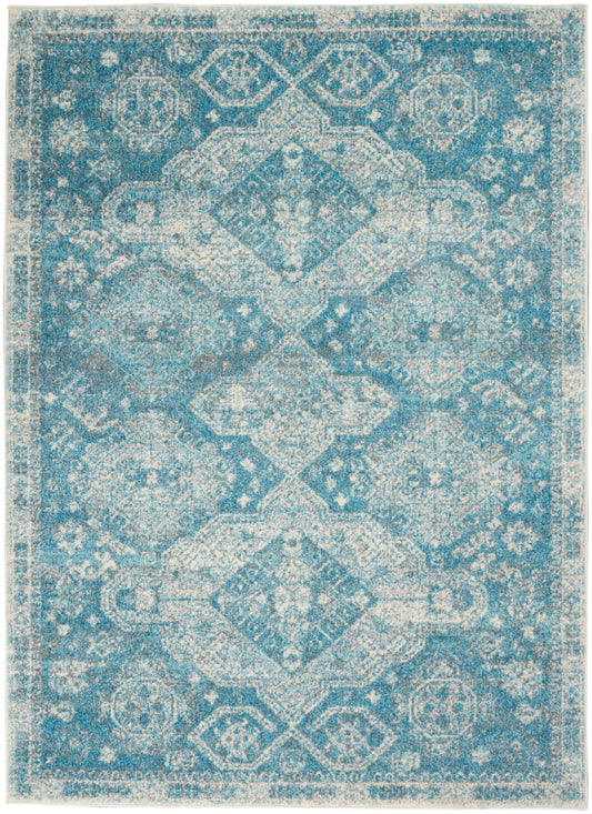 Nourison Home Tranquil TRA13 Lt.Blue Ivory  Traditional Machinemade Rug