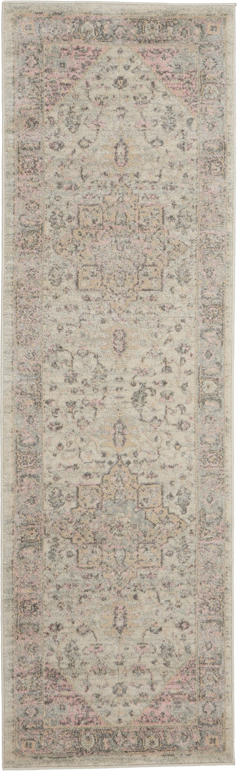 Nourison Home Tranquil TRA06 Ivory Pink  Transitional Machinemade Rug
