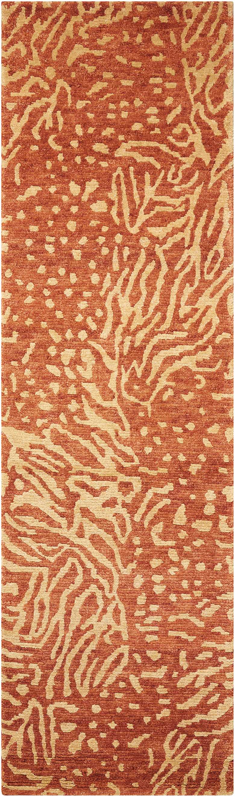 Nourison Home Tahoe Modern MTA02 Rust Beige Contemporary Knotted Rug